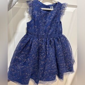 Janie and Jack Navy Dress with Gold Accents